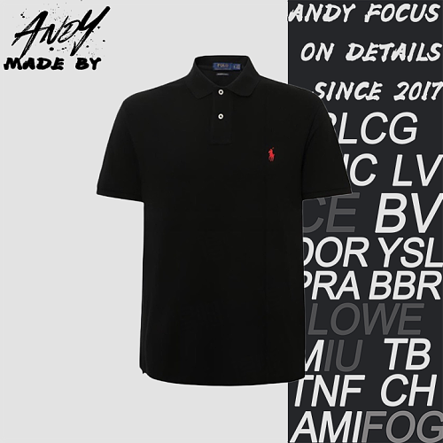 RL 25ss Pony Logo Embroidered Polo Short Sleeves-RN41381 Black