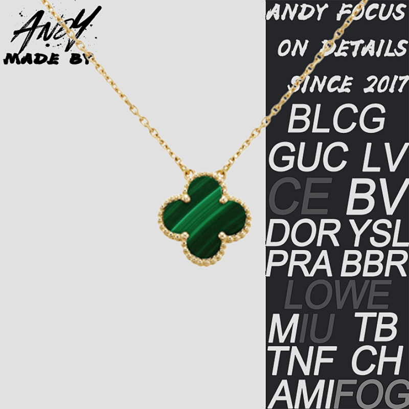 Va Natural Peacock Clover Necklace Rose Gold