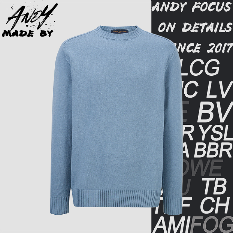 Louis Vuitton Solid Color Knit Sweater With Leather Label At The Back Neck