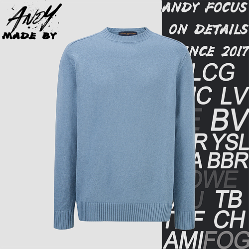 Louis Vuitton Solid Color Knit Sweater With Leather Label At The Back Neck