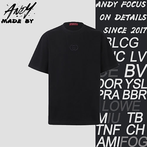 Cotton Embroidered Letter Pattern Crew Neck Short Sleeve T-Shirt
