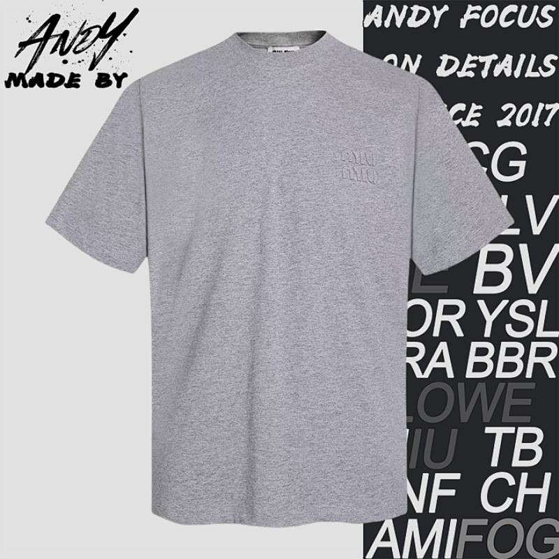 Miu Miu 18 Classic Letter Logo Pattern Short Sleeve