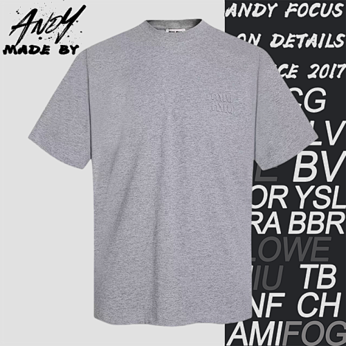Miu Miu 18 Classic Letter Logo Pattern Short Sleeve