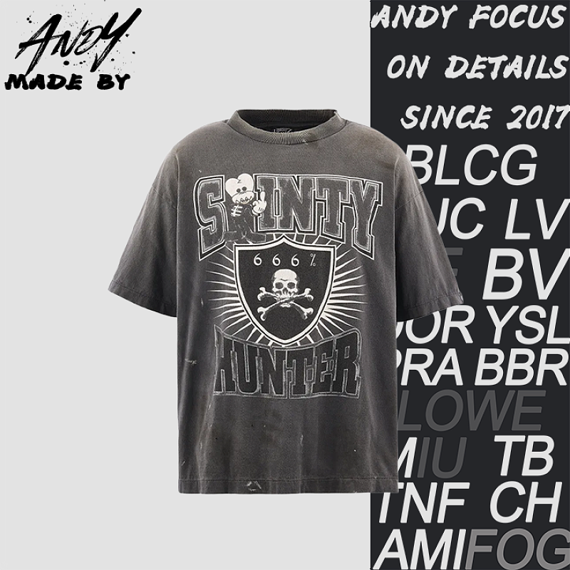 Middle Finger Skull Print T-Shirt