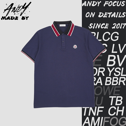 Black And Red Collar M-logo Polo Short Sleeve - Navy Blue