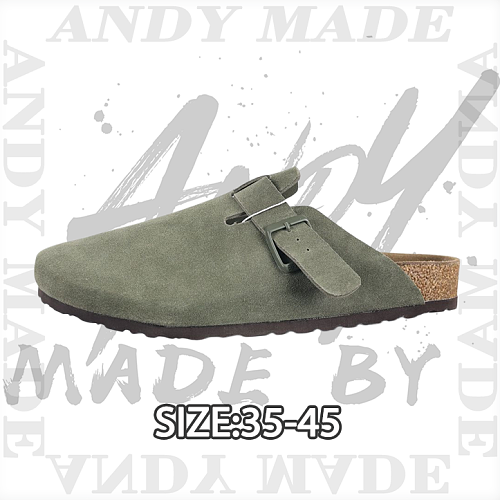 Birkenstock Baotou Velcro Half Slip-Ons Green