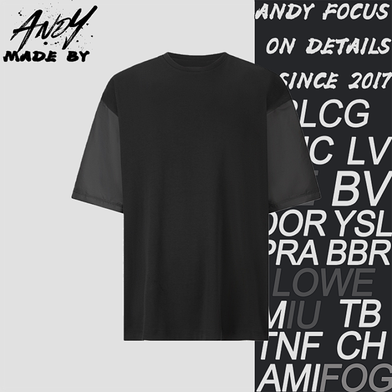 Prada Nylon Patchwork T-shirt With Over-the-shoulder Pockets