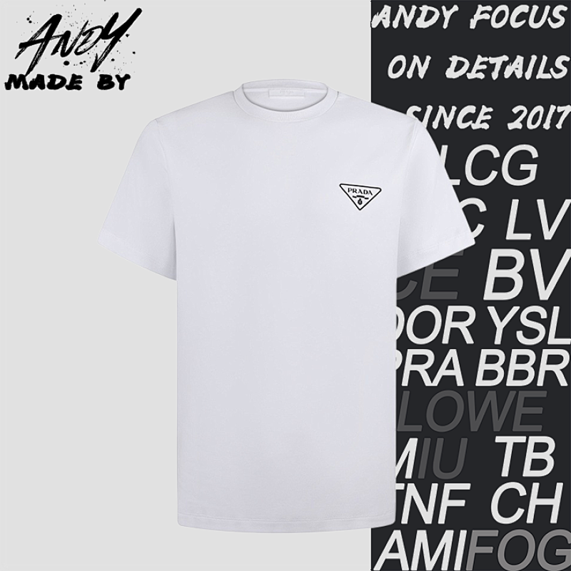 Prada Logo Print Crew Neck Short Sleeve T-Shirt