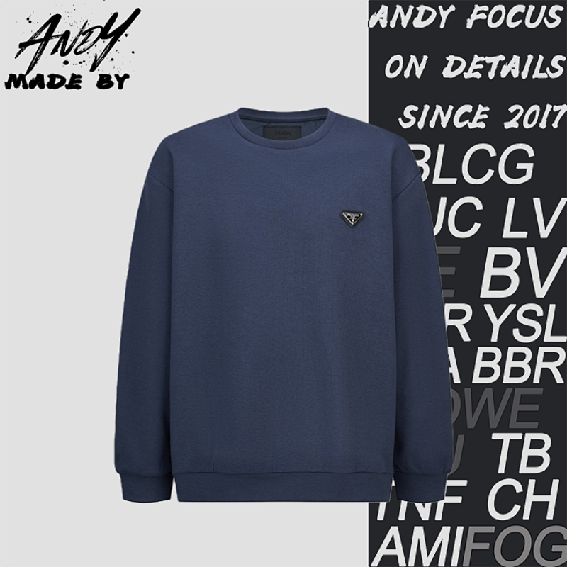 P Rada Nylon Patchwork And Decorative Air Layer Sweatshirt