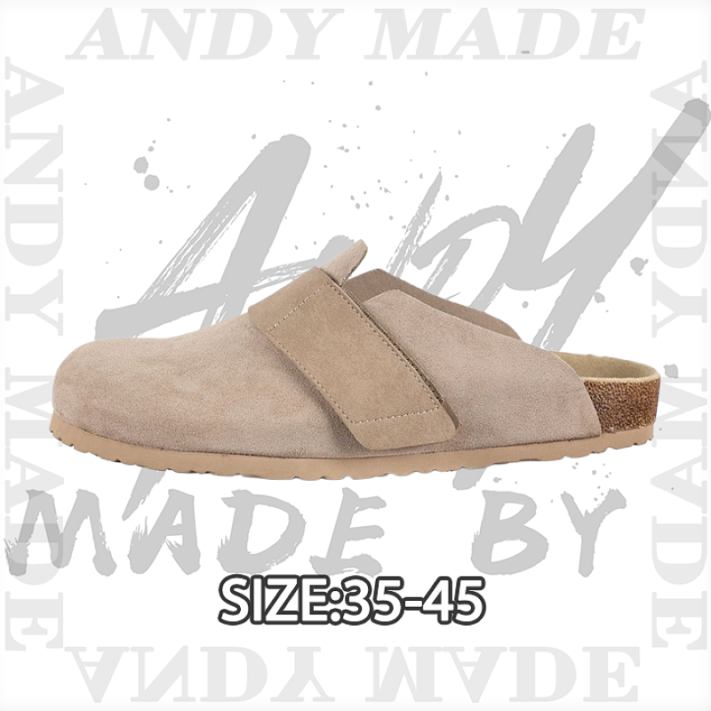 Birkenstock Baotou Hook-and-loop Half Slip-ons Light Khaki