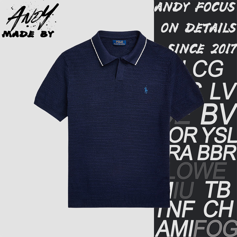 Ruff Linen Polo Shirt With Seagull Collar