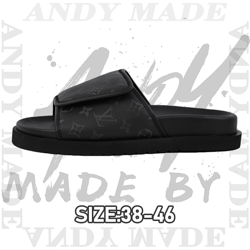 Louis Vuitton Miami Damier Round Toe Flip Flops Black
