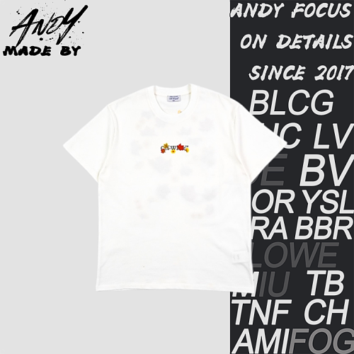 OW Maple Leaf Floral Arrow Embroidered Short-Sleeve T-Shirt