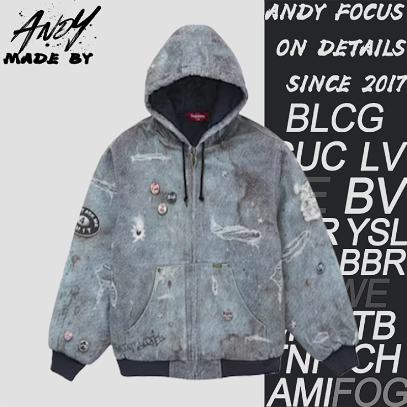 Hjr Co-branded Hooded Down Jacket With Logo Pattern