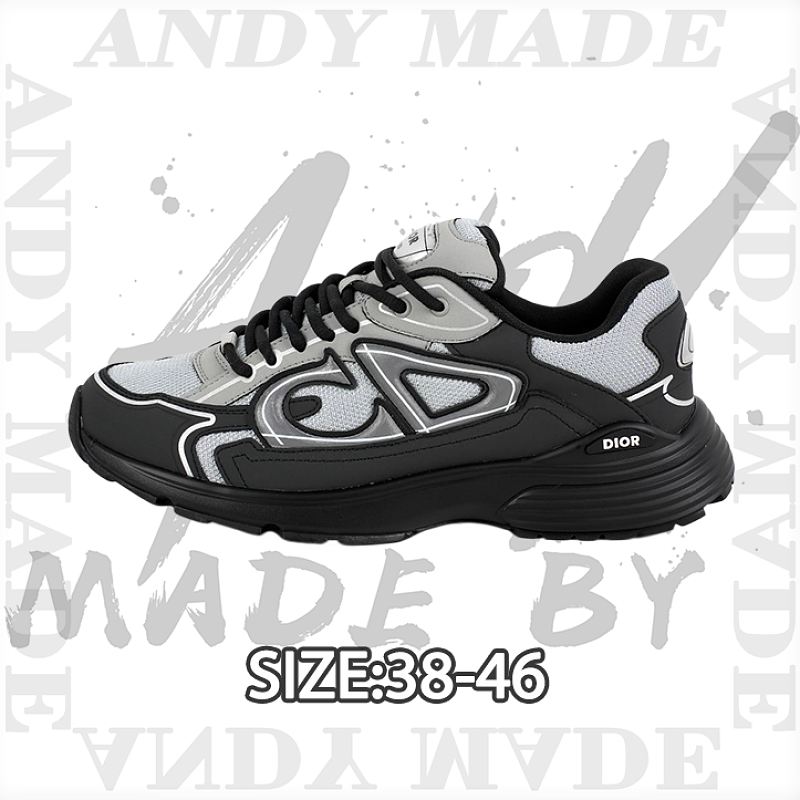 Dior Series Casual Sneakers Dad Shoes Black Grey