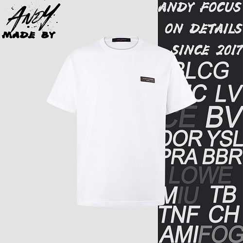 Crew Neck T-Shirt With Logo Leather Patch