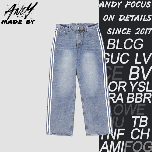 Collab AD Three-stripe Washed Show Jeans