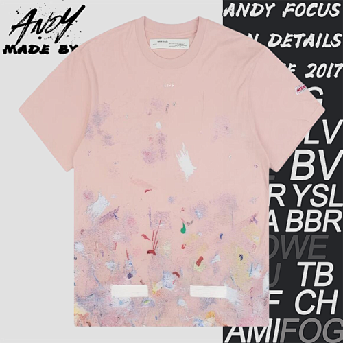 Starry Sky Fireworks Ink-splashed Arrow Print Short-sleeved Shirt