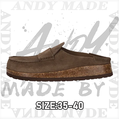40 Loafers Birkenstock Wood Bottom Coffee Color