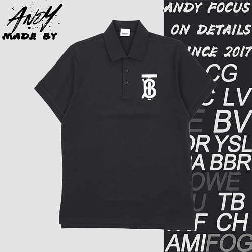 Bbr Large BT Letter Silicone Polo Short-Sleeve T-Shirt