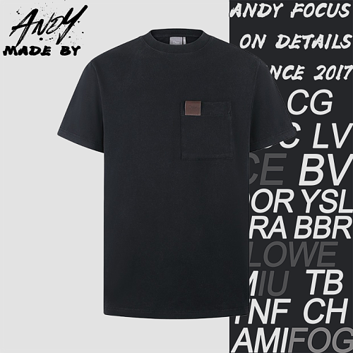 Cotton Plain Knit T-Shirt With Front Patch Pocket