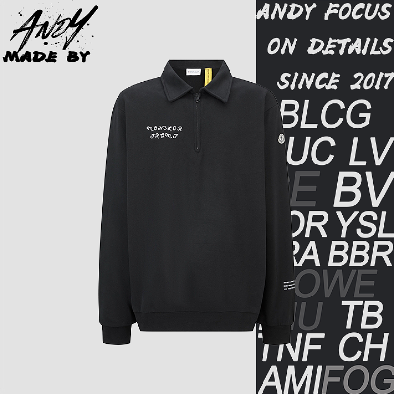 Moncler Embroidered Print Polo Sweatshirt