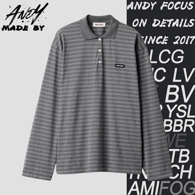 Striped Logo Lapel Polo Shirt