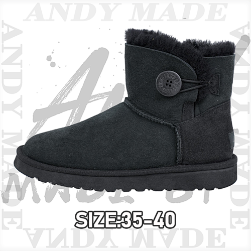 Bailey Wooden Buckle Sheepskin Snow Boots