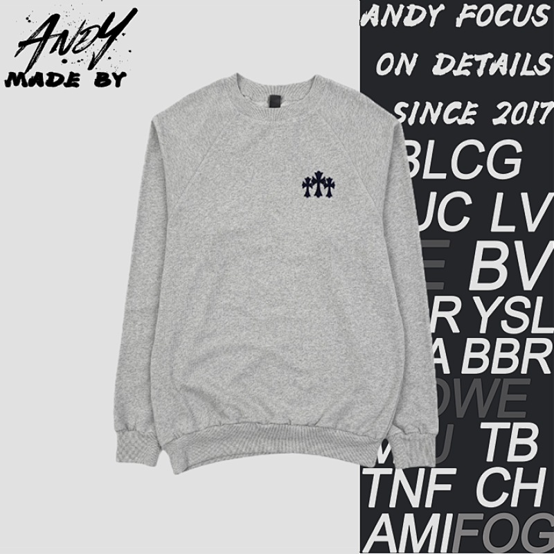 Cross-shaped Flocked Sweatshirt