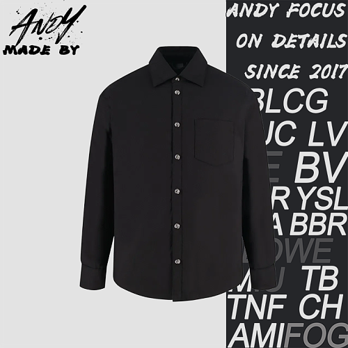 Long-sleeve Shirt With Cross Leather Patch On The Cuff