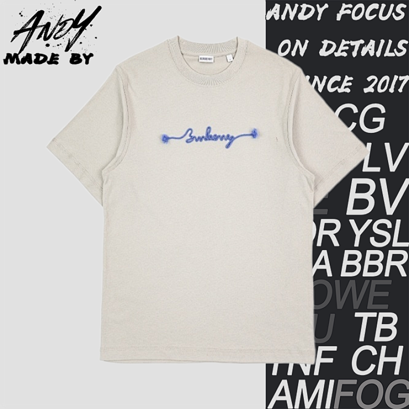 M8 Version Bbr Blue Cord-embroidered Short-sleeved Shirt