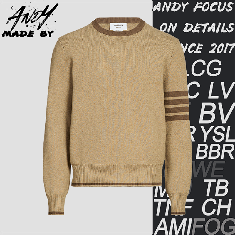 Color-blocked Crew Neck Knit Sweater
