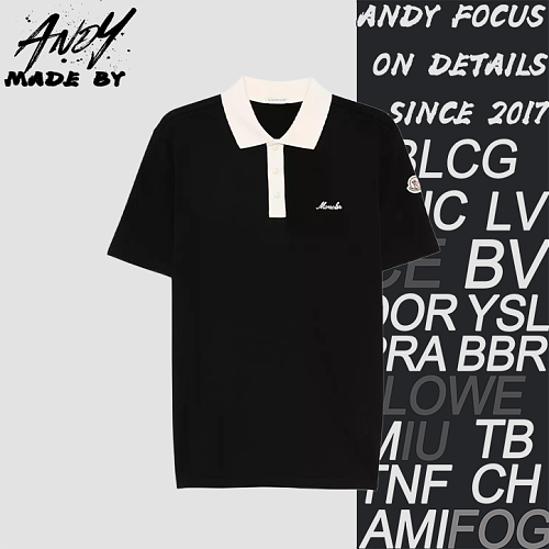 Embroidered Color-block Short-Sleeve Polo Shirt With Snap Buttons