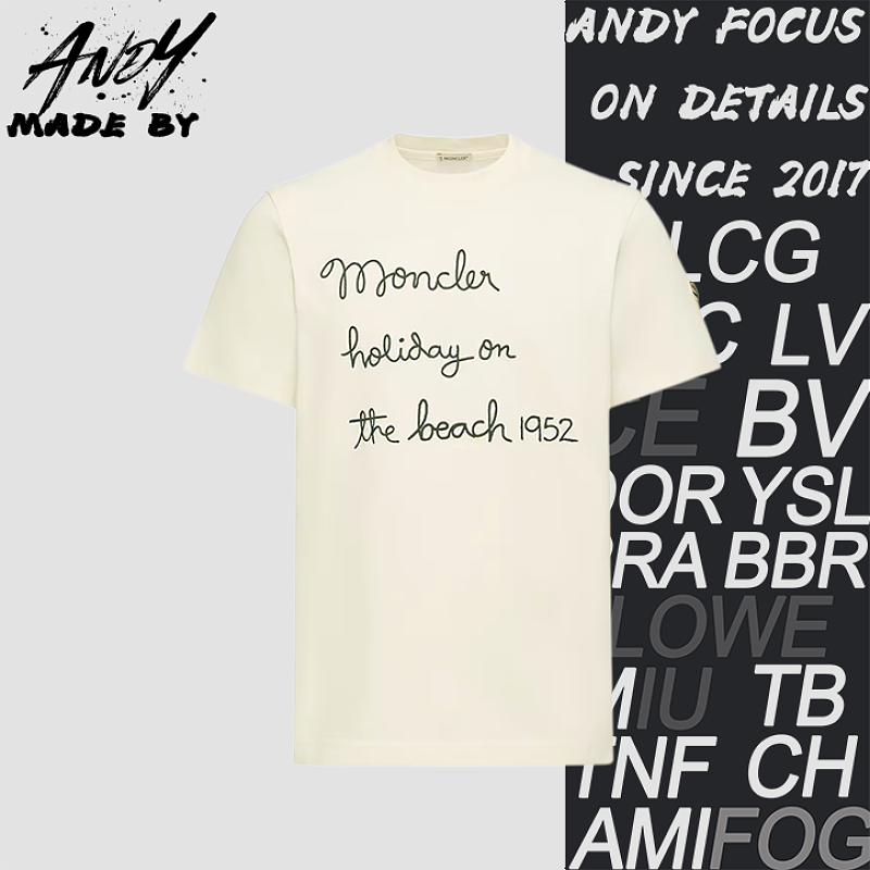 Off-White Letter Embroidered Crew Neck T-Shirt