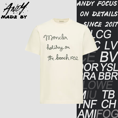 Off-White Letter Embroidered Crew Neck T-Shirt