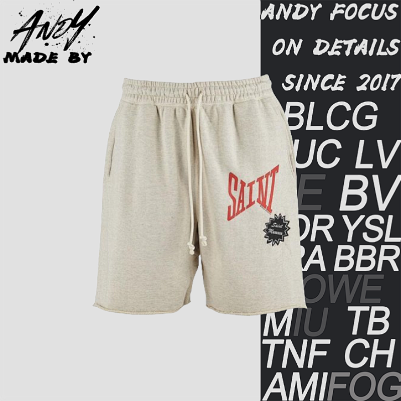 27 S M Saint Logo Print Shorts