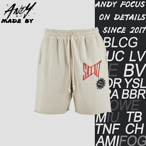 27 S M Saint Logo Print Shorts