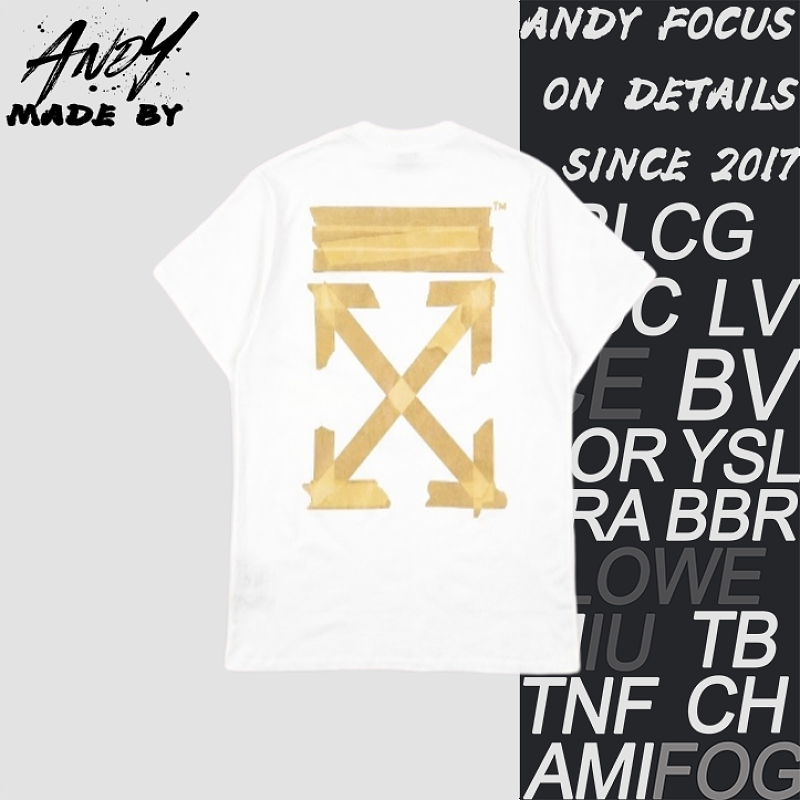 Off-White OW 20ss Yellow Glue Arrow Print Short-Sleeve T-Shirt