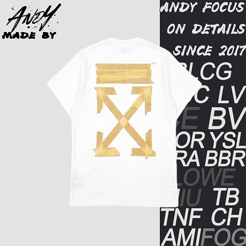 Off-White OW 20ss Yellow Glue Arrow Print Short-Sleeve T-Shirt