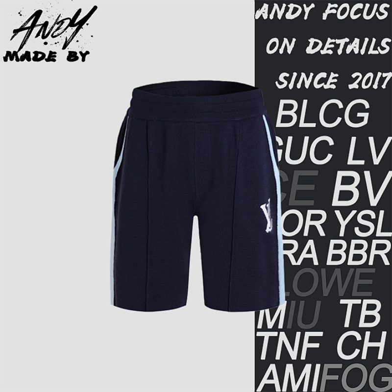 Logo Jacquard Elastic Waist Casual Shorts