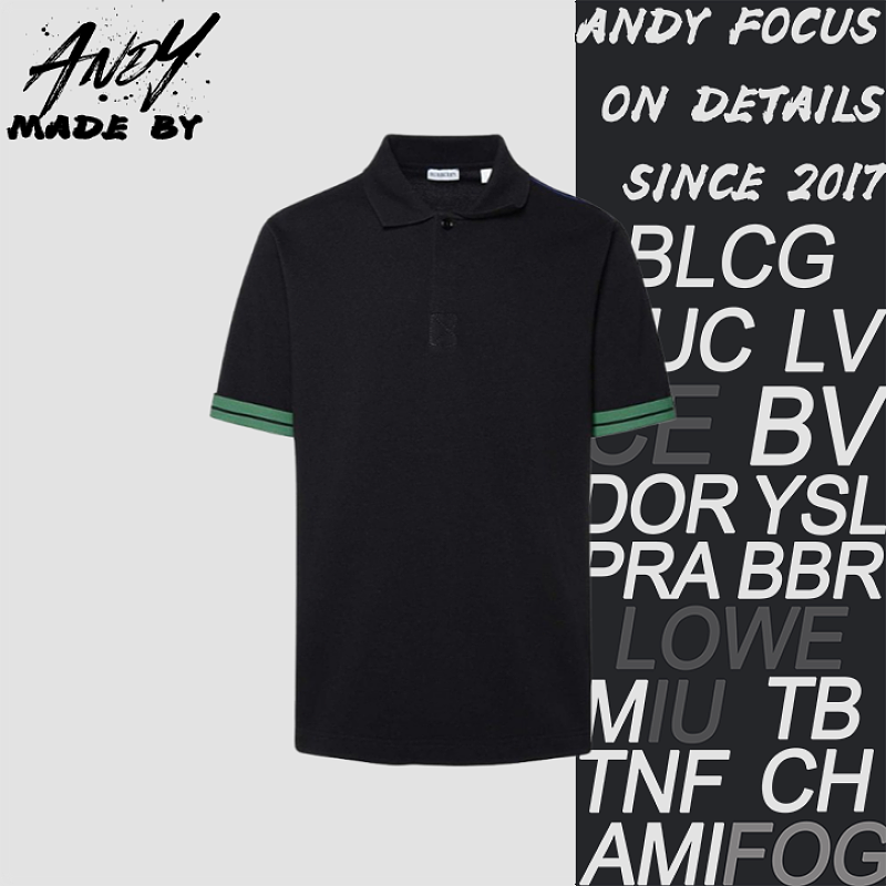 Bbr Polo Short-sleeved Shirt With Striped Horse Pattern Cuffs