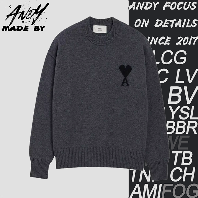 Heart-shaped Crew Neck Sweater