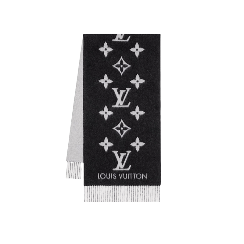 Louis Vuitton L V Double-sided Cashmere Tassel Scarf For Both Men And Women