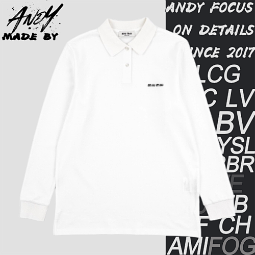 Miu Small Logo Embroidered Polo
