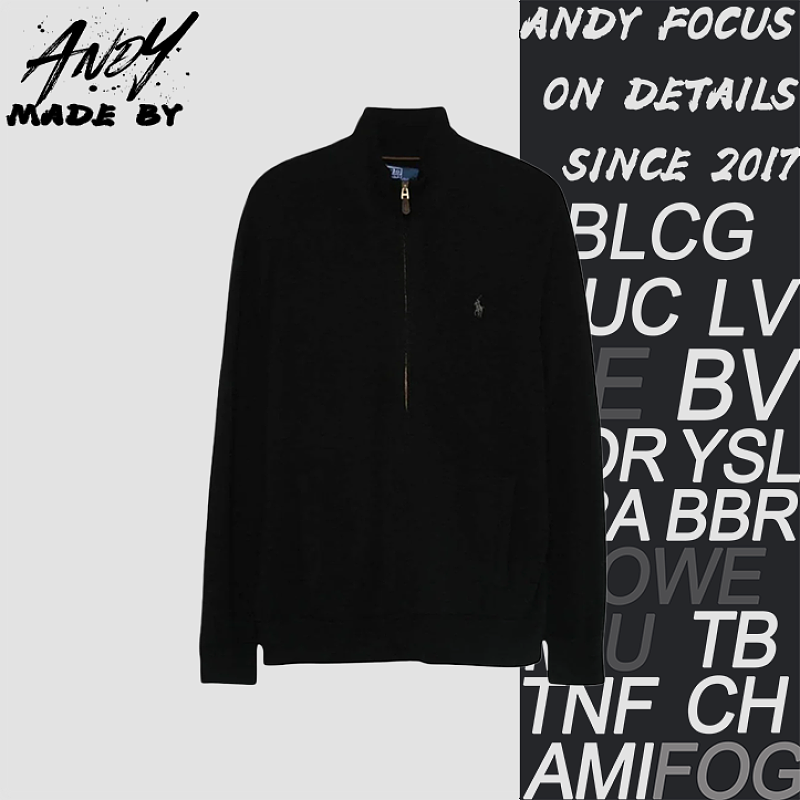 Pony Logo Jersey Half-Zip Sweater
