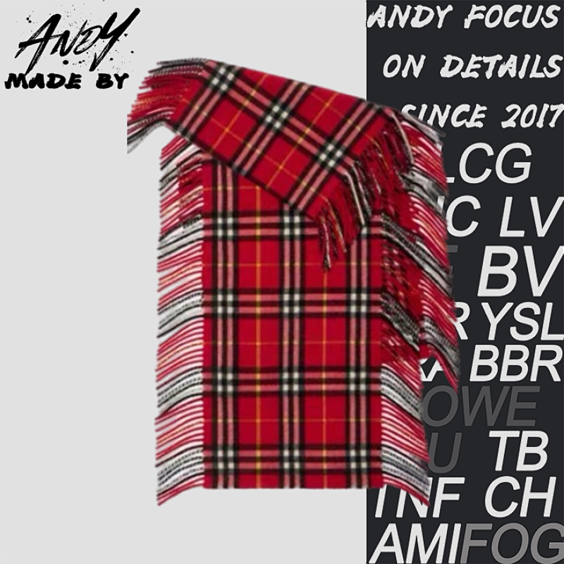 Asics Plaid Tassel Scarf
