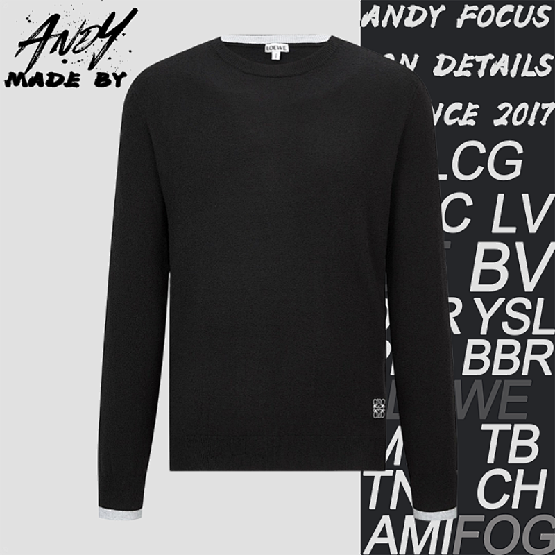 Embroidered Patchwork Wool Knit Sweater