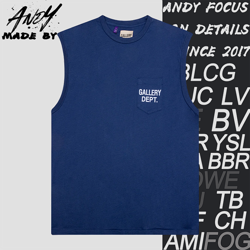 G D Pocket English Print Vest Short Sleeves