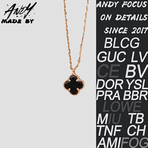 Van Four-leaf Clover Necklace Black Agate