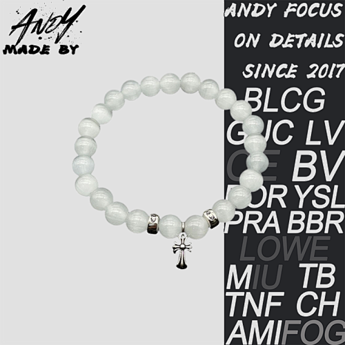 Chrome Hearts C Hearts CH Cat's Eye Beaded Bracelet